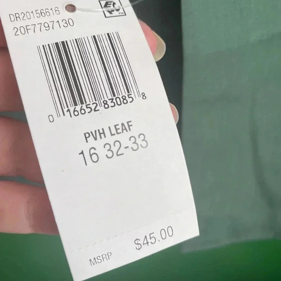 Olive Van Heusen NWT Button Down Shirt Size 16 32/33 - Picture 4 of 6